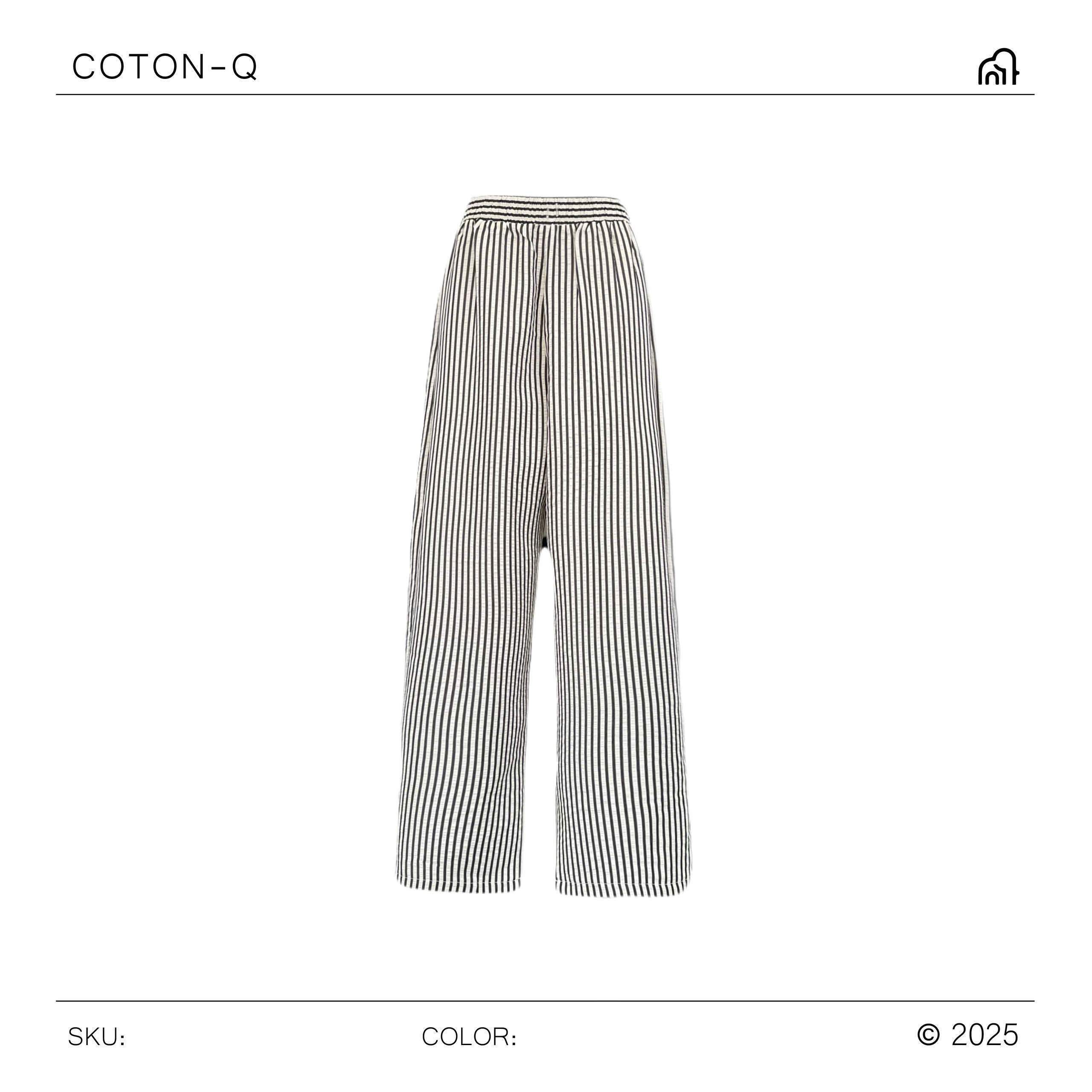 HQ301 Quần dài phối sọc lưng thun ( ĐEN )