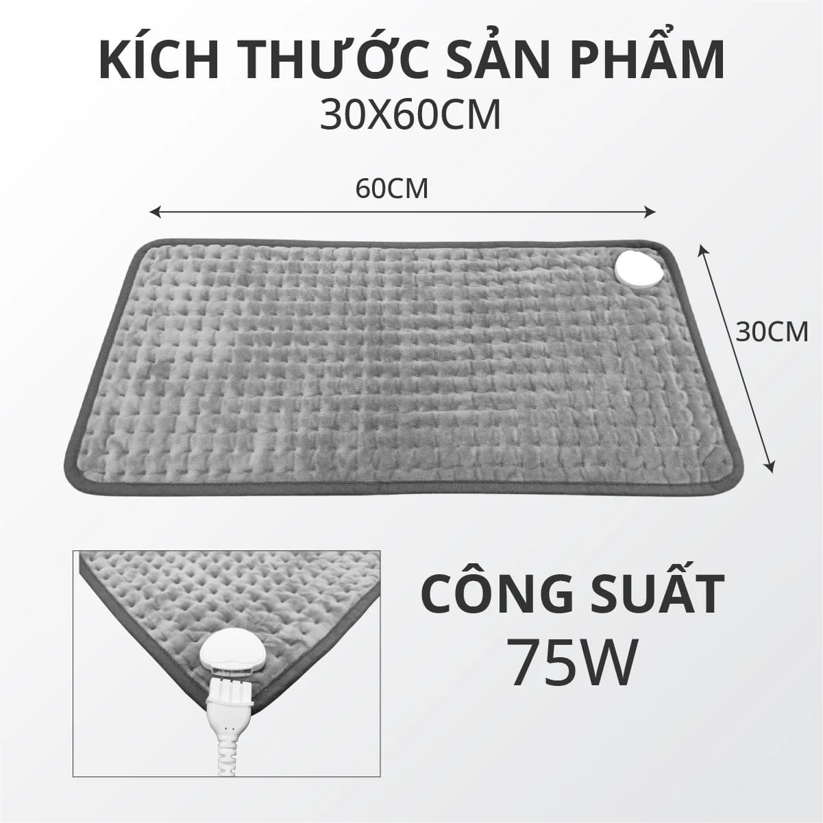 Thảm Chườm Nóng Kachi MK363 giảm đau nhức, đệm sưởi ấm, chăn điện_thumbnail_15
