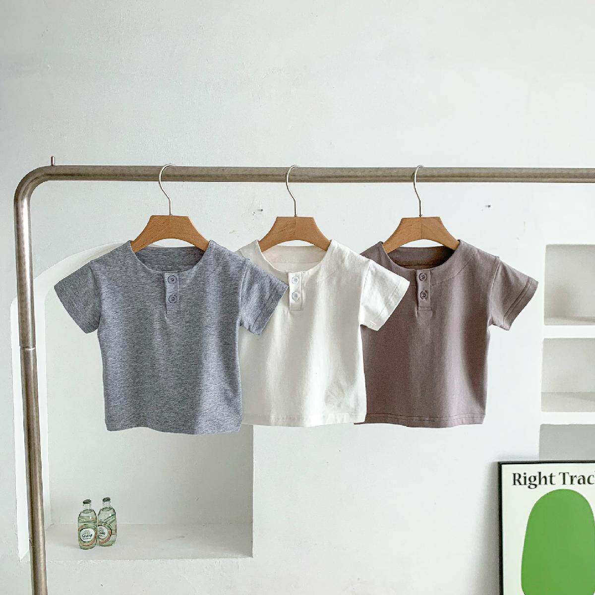 Áo thun cài nút cổ tròn Basic Cotton cho bé_thumbnail_1