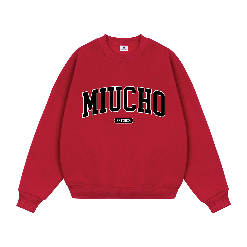 Áo sweater nam form boxy 1915 Miucho Club cổ tròn vải nỉ bông 350 GSM dày dặn in mix_thumbnail_0