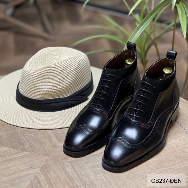 GB237 - Giày Chelsea Nam Da Bò Phong Cách Anh Quốc Đế Cao Su Chống Trượt Màu Đen Nâu_thumbnail_2