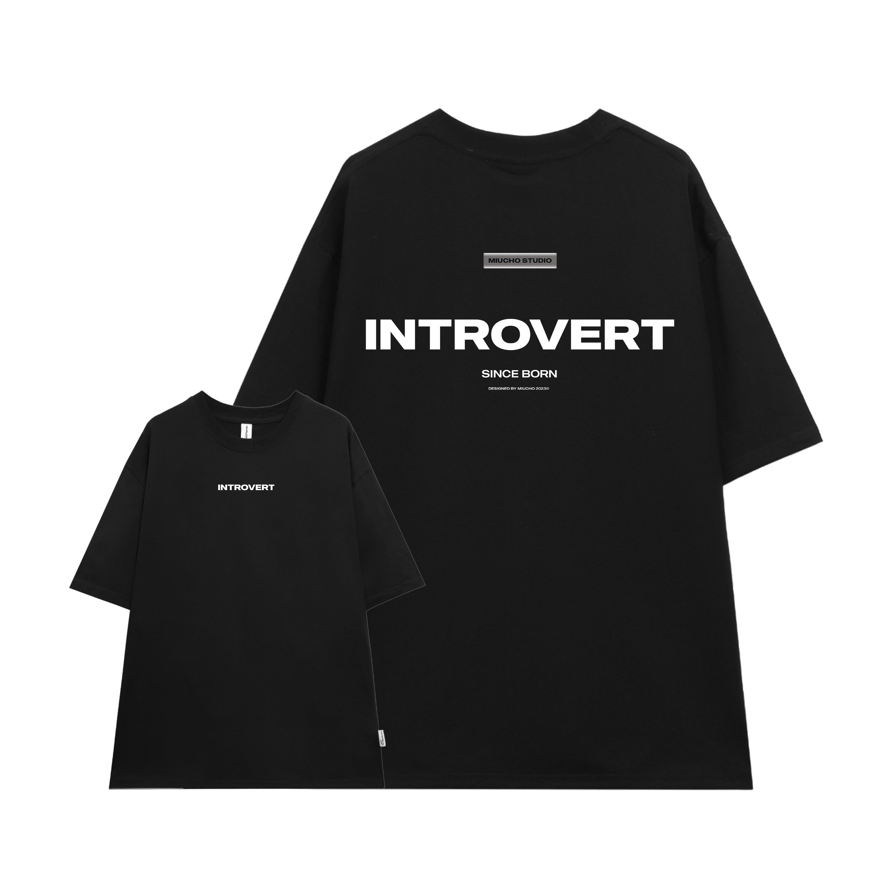 Áo thun unisex form rộng AT383 Miucho chất vải cotton in brand name_thumbnail_0