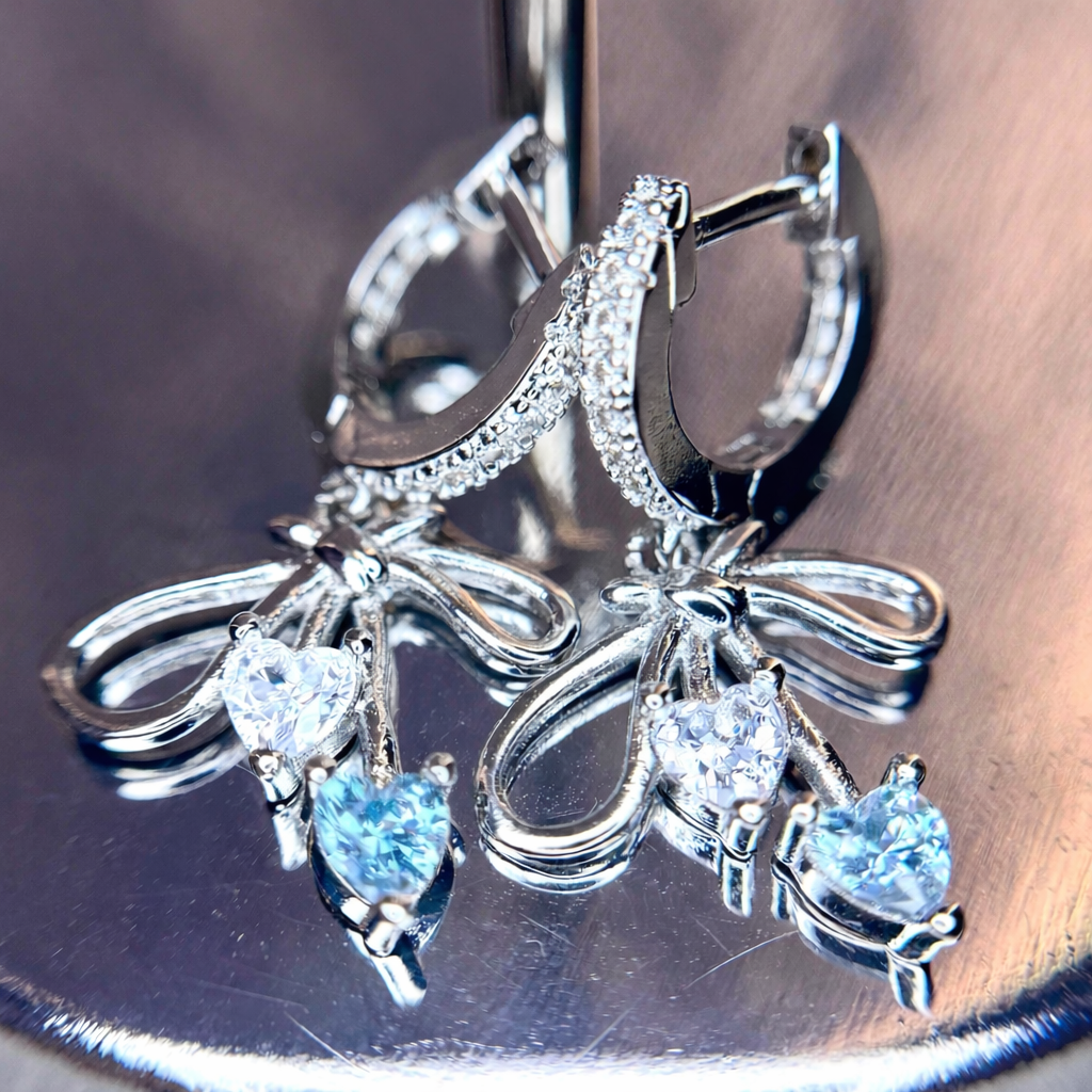 Khuyên vòng kiểu nơ rơi đá xanh trắng size 10_thumbnail_3