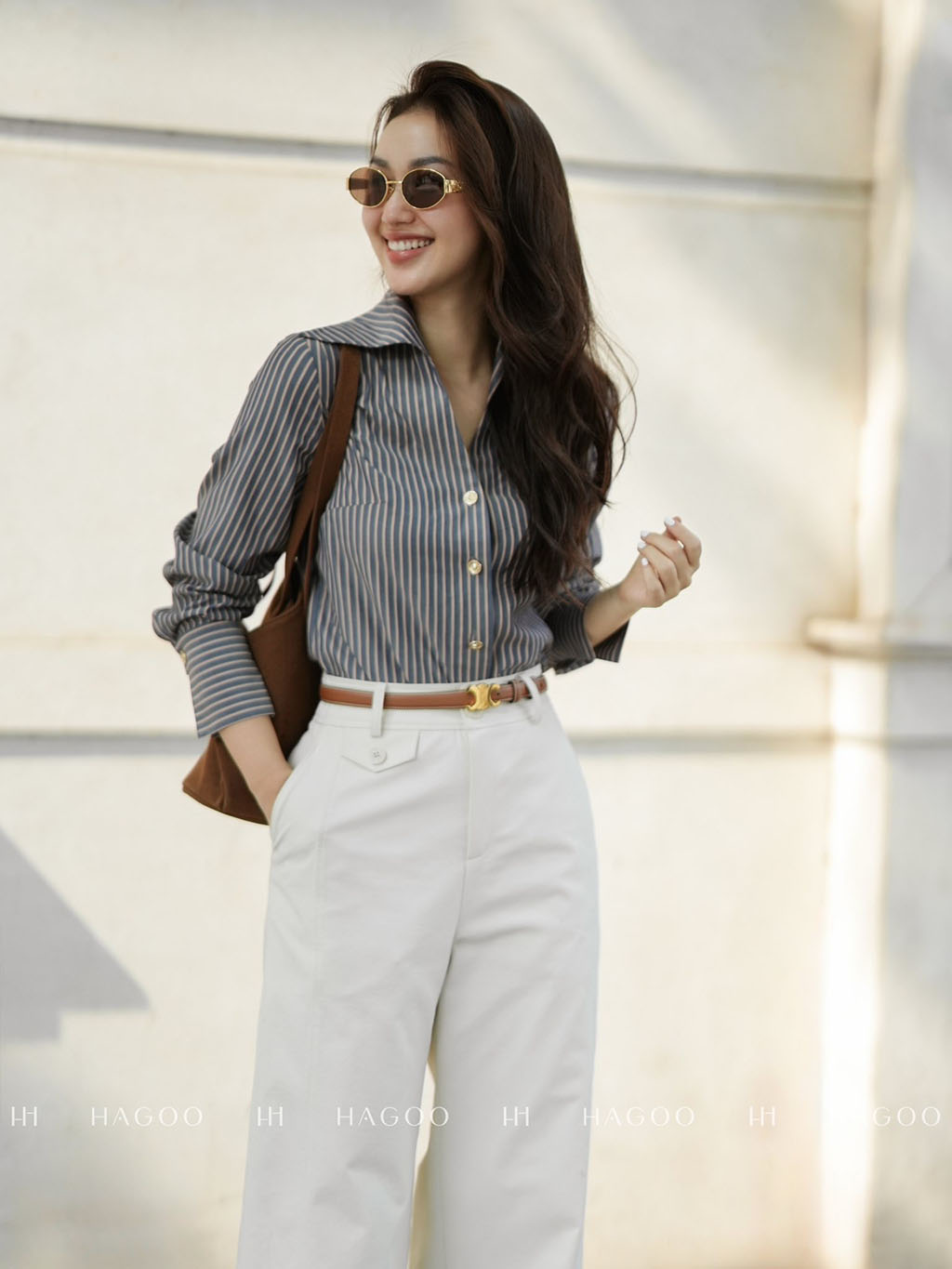 Áo sơ mi cổ nhọn bản cổ liền HAGOO_thumbnail_2