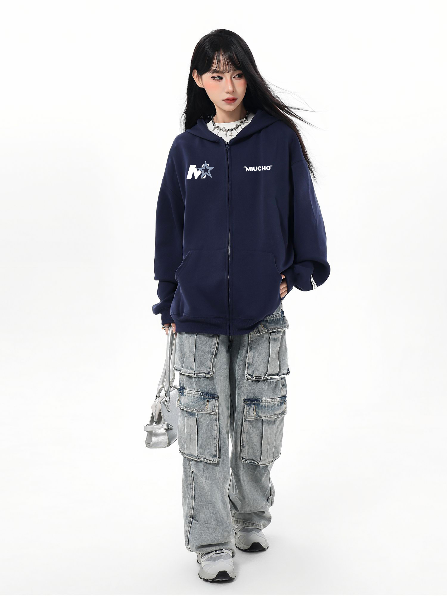 Áo hoodie zip local brand HZD1588 Miucho vải nỉ chân cua dày dặn mủ rộng in typography_thumbnail_4