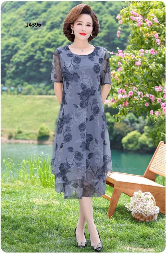14396-Đầm voan hoa chìm kiểu Pháp dáng ngắn suông (voan+lót) _thumbnail_2