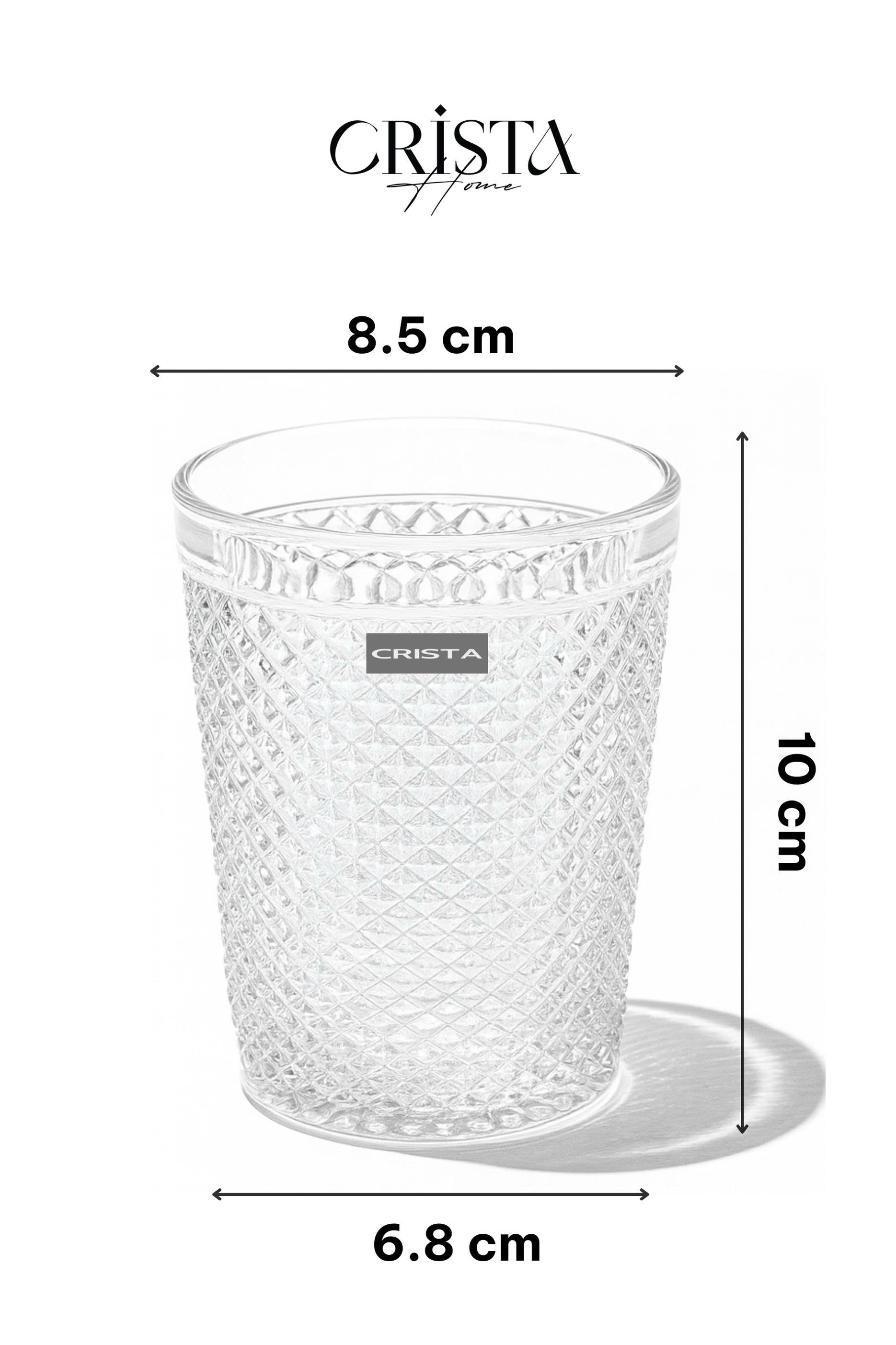 Bộ 4 cốc thủy tinh CRISTA HOME  vân kim cương 300ml_thumbnail_8