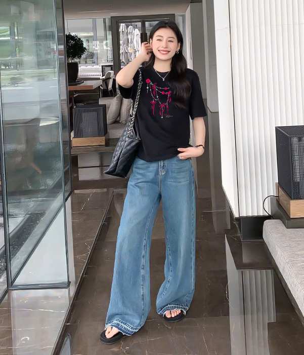 Áo thun nữ tết form vừa regular vải cotton 4c thoáng mát 1807 Miucho in artwork_thumbnail_6