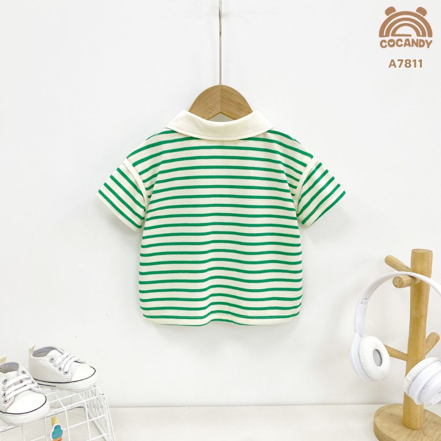 Áo cộc kẻ XLá phối Be cổ bẻ khóa_thumbnail_2