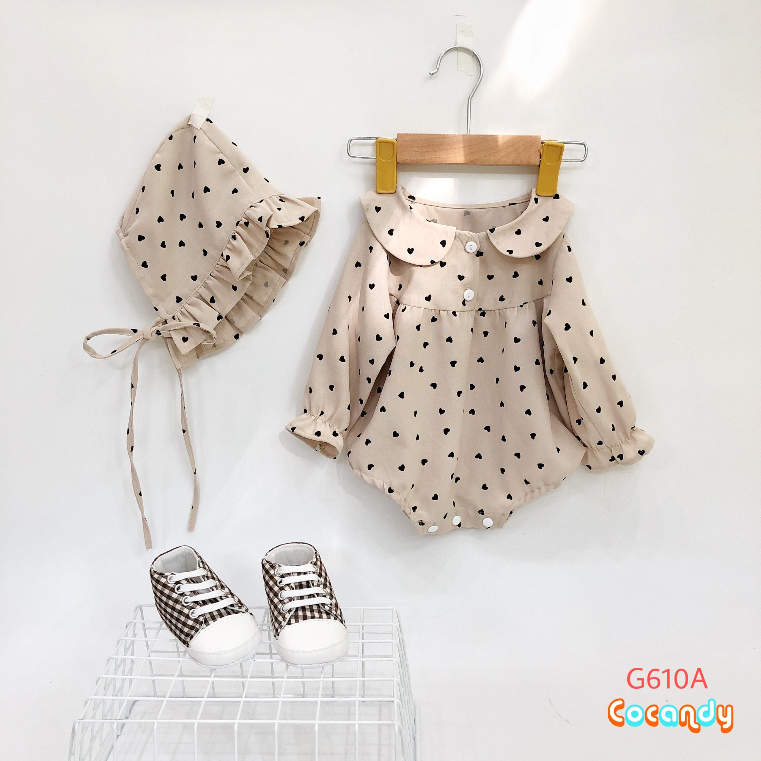 Bodysuit trái tim nhí tai thỏ kèm mũ_thumbnail_1