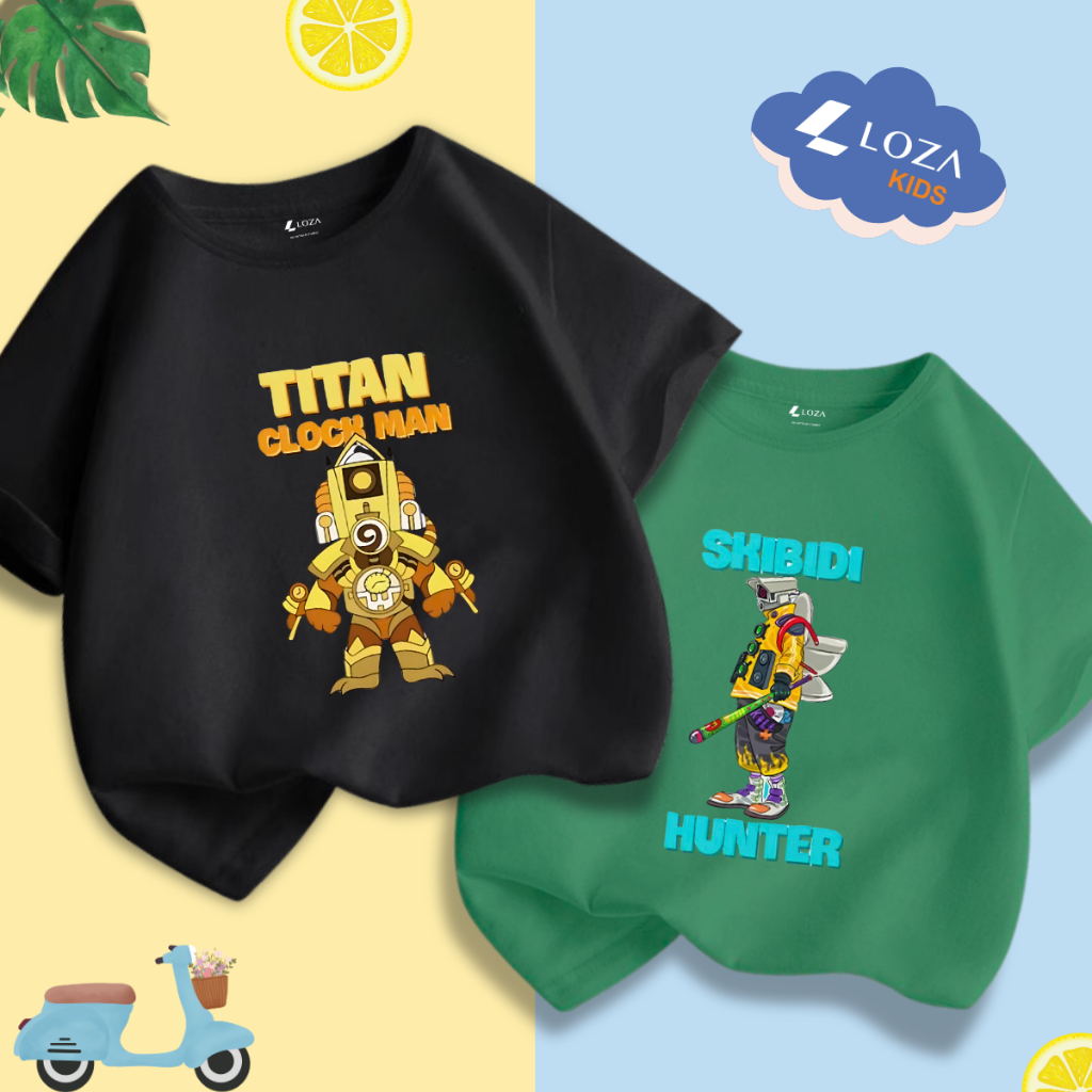 Áo Thun bé trai in hình 'Skibidi Toilet - Clock Man - Cameraman Bossman - Loza Kids CA008_thumbnail_3