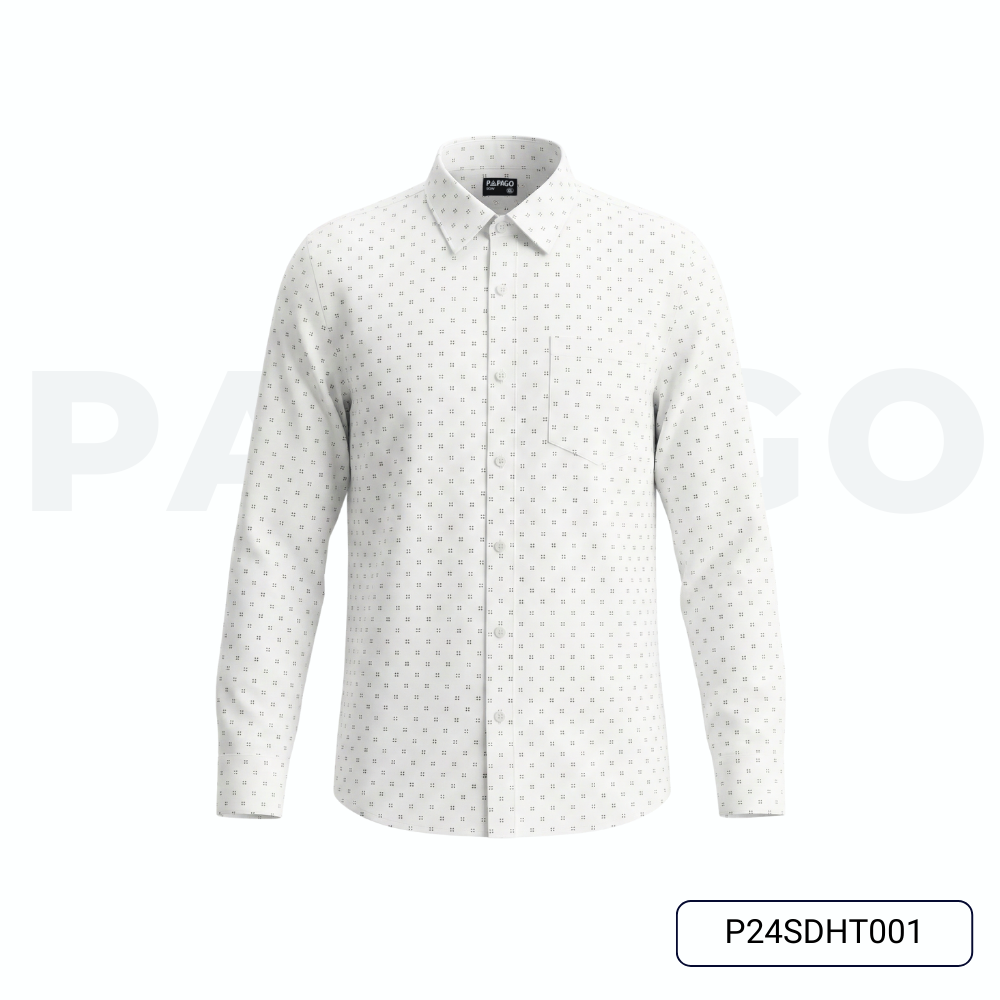 Áo sơ mi nam trung niên PAPAGO tay dài lai bầu vải xô đũi in họa tiết - P24SDHT001_thumbnail_9