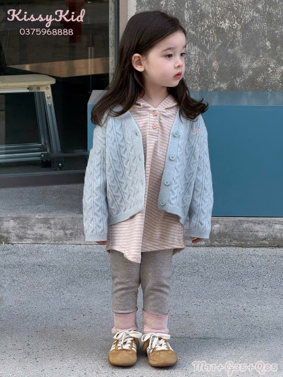 (M11) Áo cardigan len thừng màu xanh da trời Minimoon_thumbnail_0