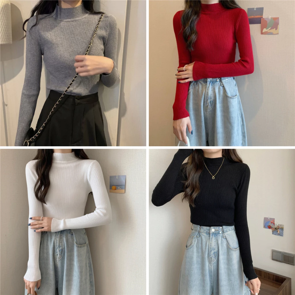 Áo len tăm ôm body cổ cao 3cm - Loza  LE11421