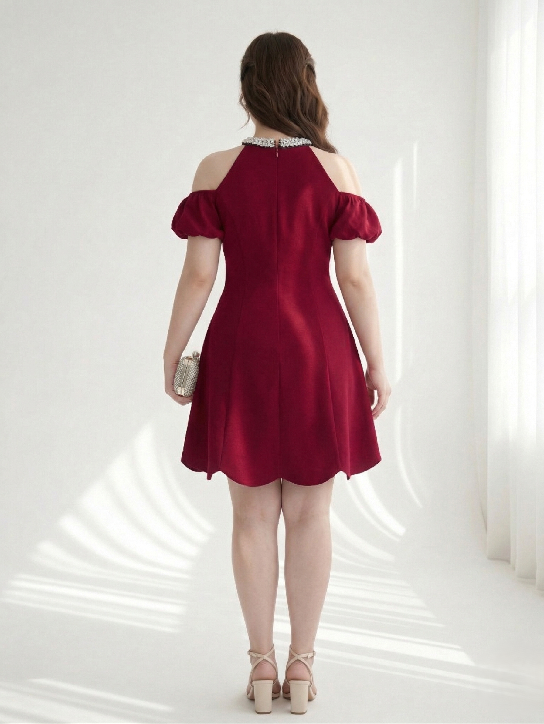 BIGSIZE -Đầm dáng A phối đính cườm V-DA196_thumbnail_3