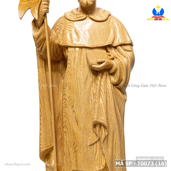 Tượng Thánh Đaminh gỗ pơmu 50cm_thumbnail_4