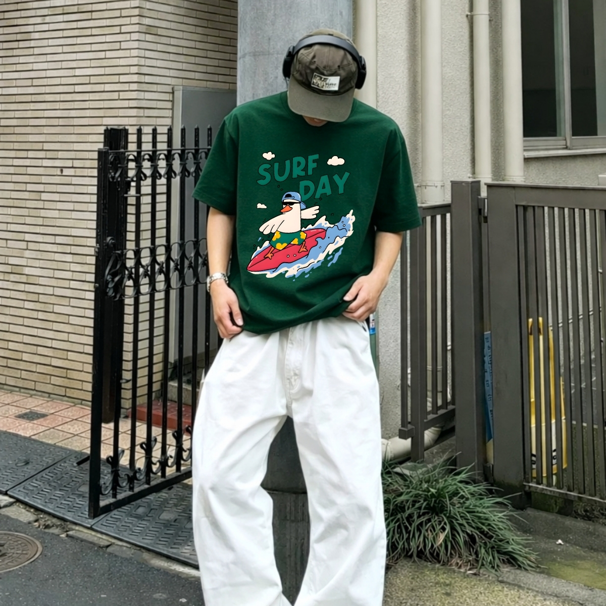 Áo thun unisex UX30-1179 chữ SURF DAY vịt lướt ván dáng oversized local brand WETEE_thumbnail_10