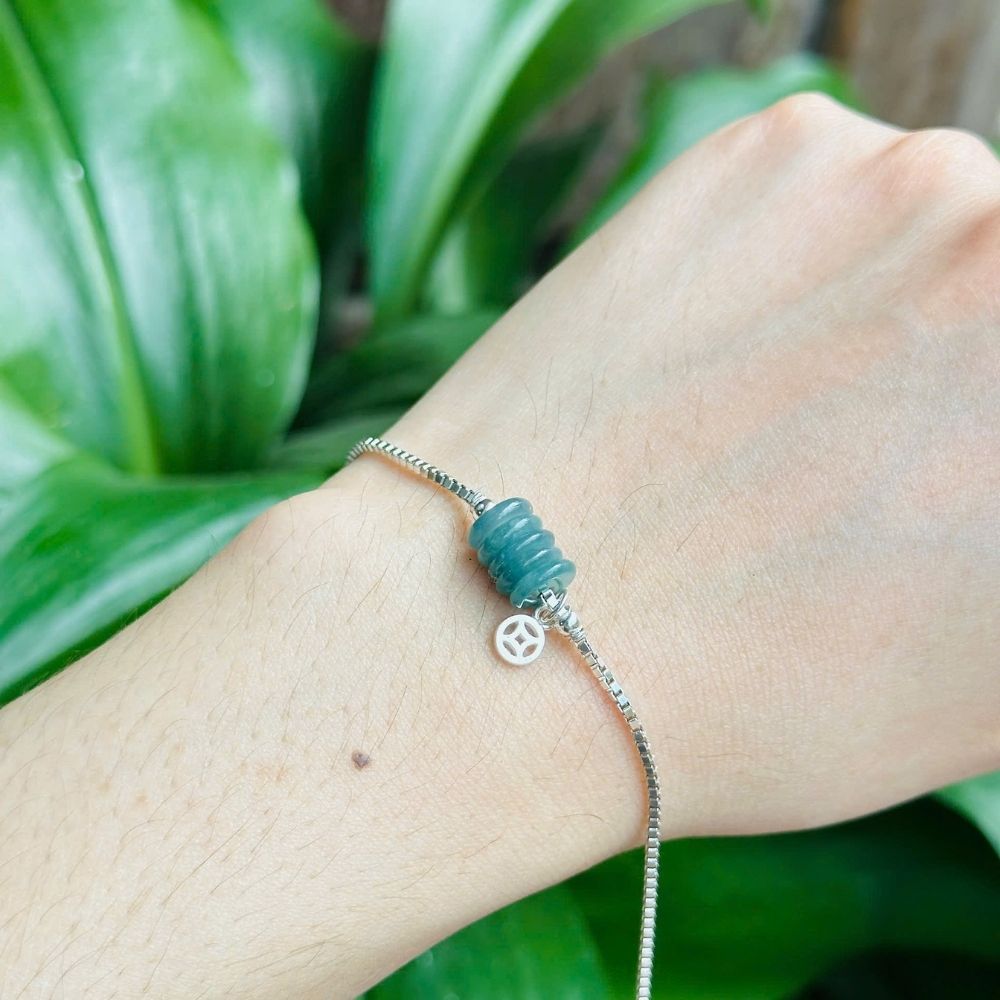 PT140 - Lắc tay bạc ngũ điếu kim tiền đá phong thủy_thumbnail_3