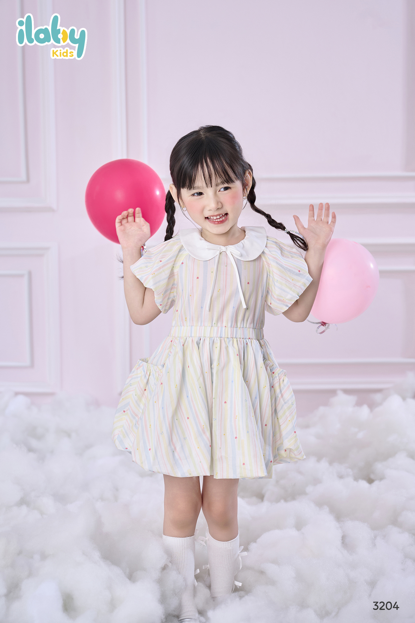 Váy tùng bí túi nhún cổ sen