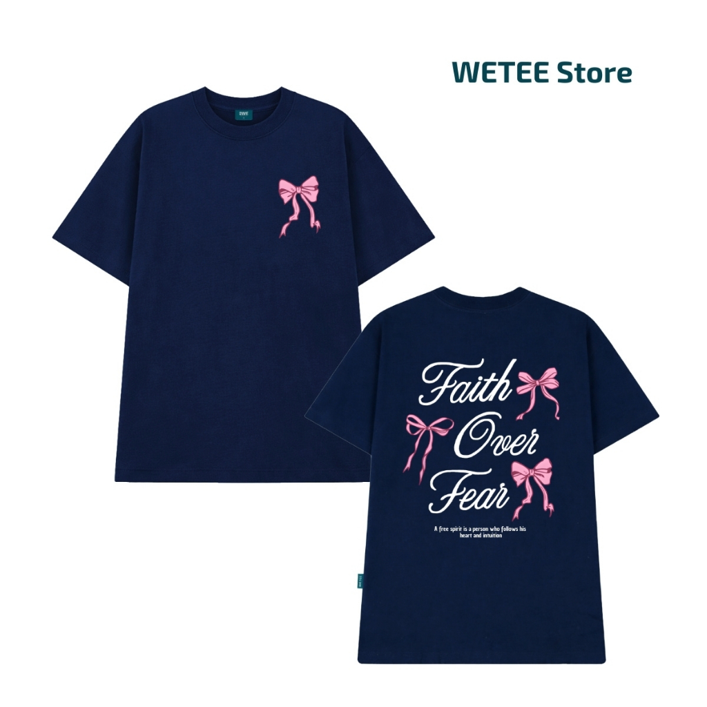 Áo thun unisex UX30-1137 Faith Over Fear in nơ hồng dáng oversized local brand WETEE_thumbnail_10