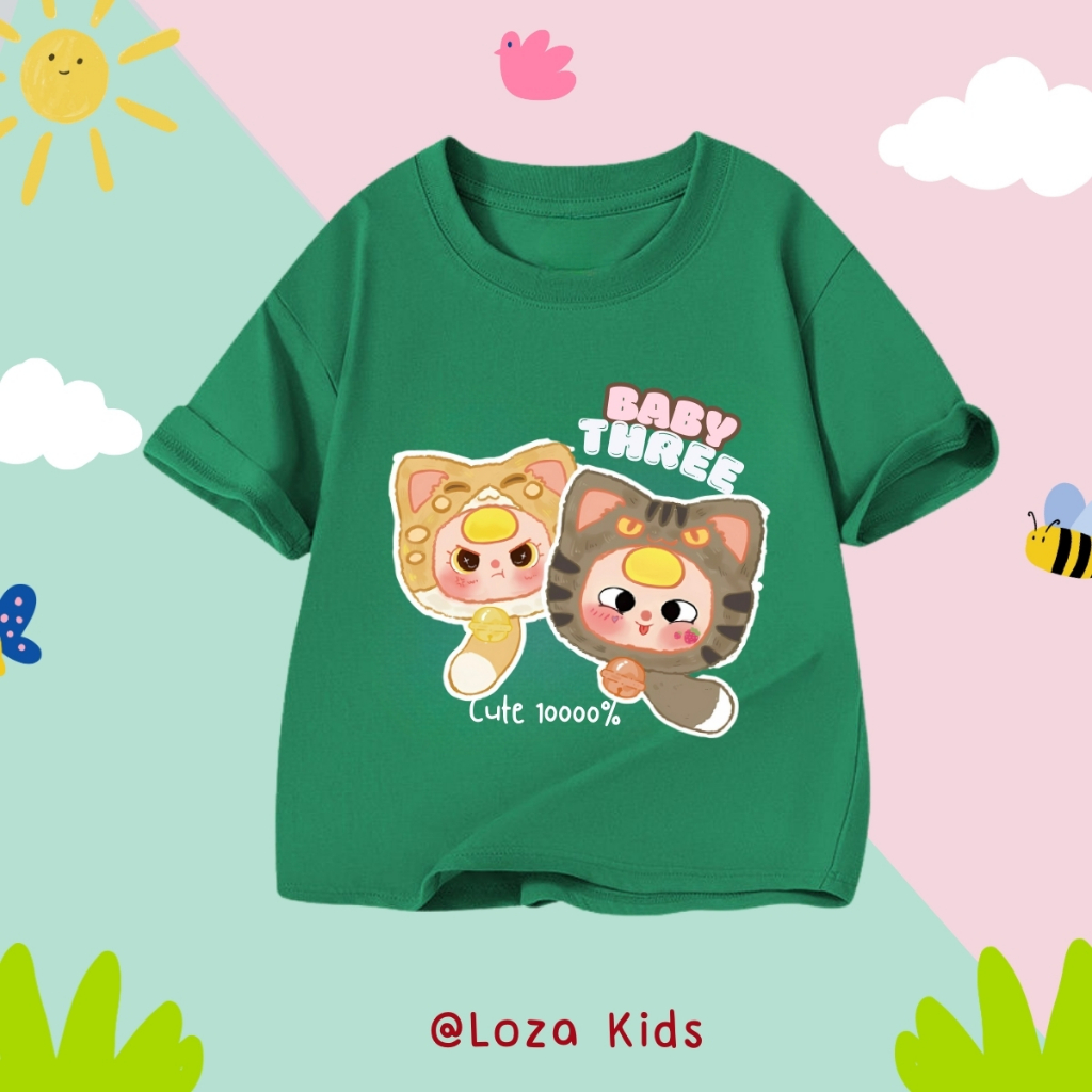 Áo thun bé gái in hình Baby three - Loza Kids AT2917_thumbnail_1