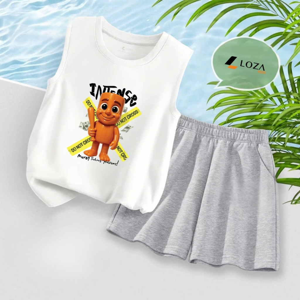 Bộ ba lỗ bé trai in hình BST Brainrot - Loza Kids G0411