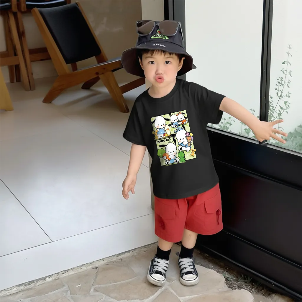 Áo thun bé gái hoạt hình Kado vải cotton thoáng mát tay ngắn cổ tròn in artwork 2976_thumbnail_5