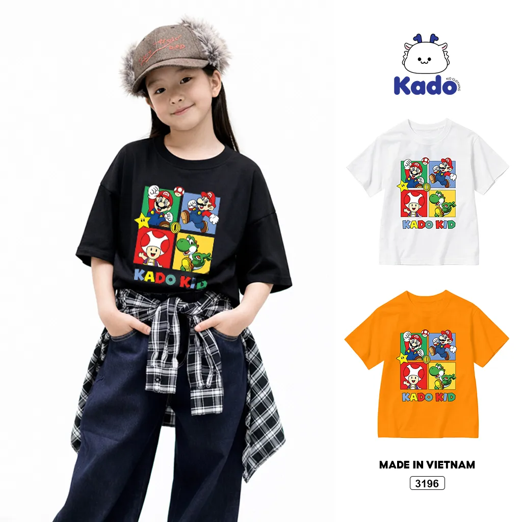 Áo thun bé trai bé gái Mariio Kado 3196