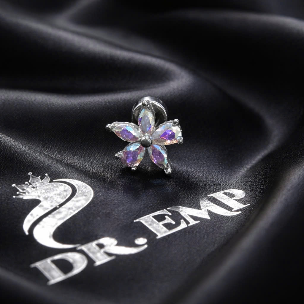 Khuyên kiểu hoa 7 màu cánh không đều bi vặn_thumbnail_1