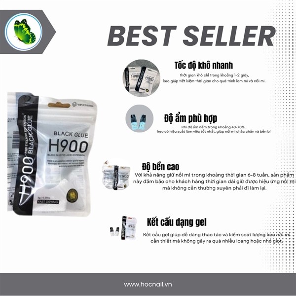 Keo nối mi - H900 nối nhanh 1-2 giây, ít cay (gói)