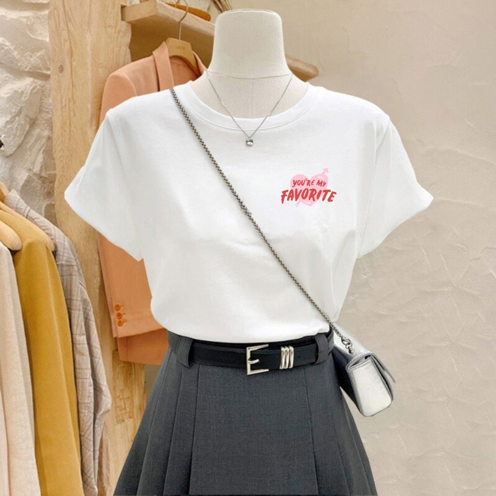[Form vừa] Áo phông nữ màu trắng in hình dễ thương phong cách Hàn Quốc - Áo thun nữ Loza G0152_thumbnail_2