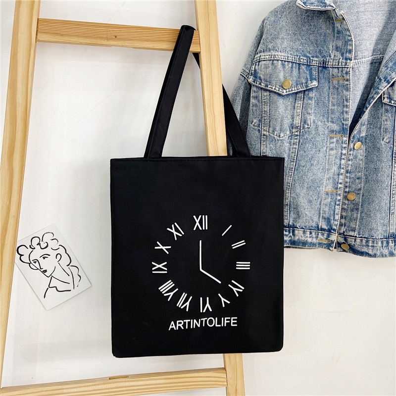 Túi tote phong cách Hàn Quốc in hình - Túi vải canvas có túi phụ kích thước 33x37cm đựng vừa A4 và laptop - TOTE07_thumbnail_7