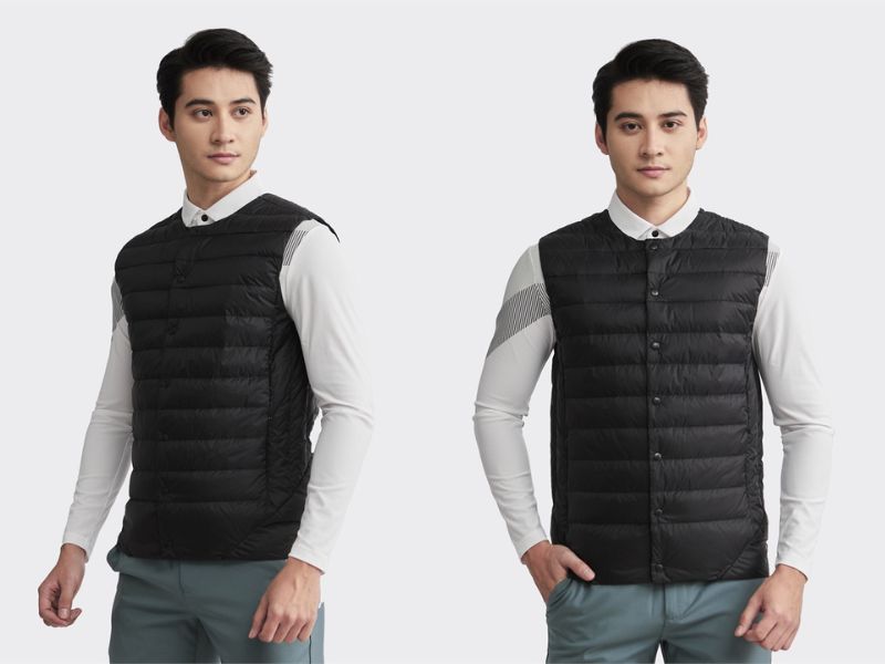 Áo khoác nam không cổ kiểu dáng gile