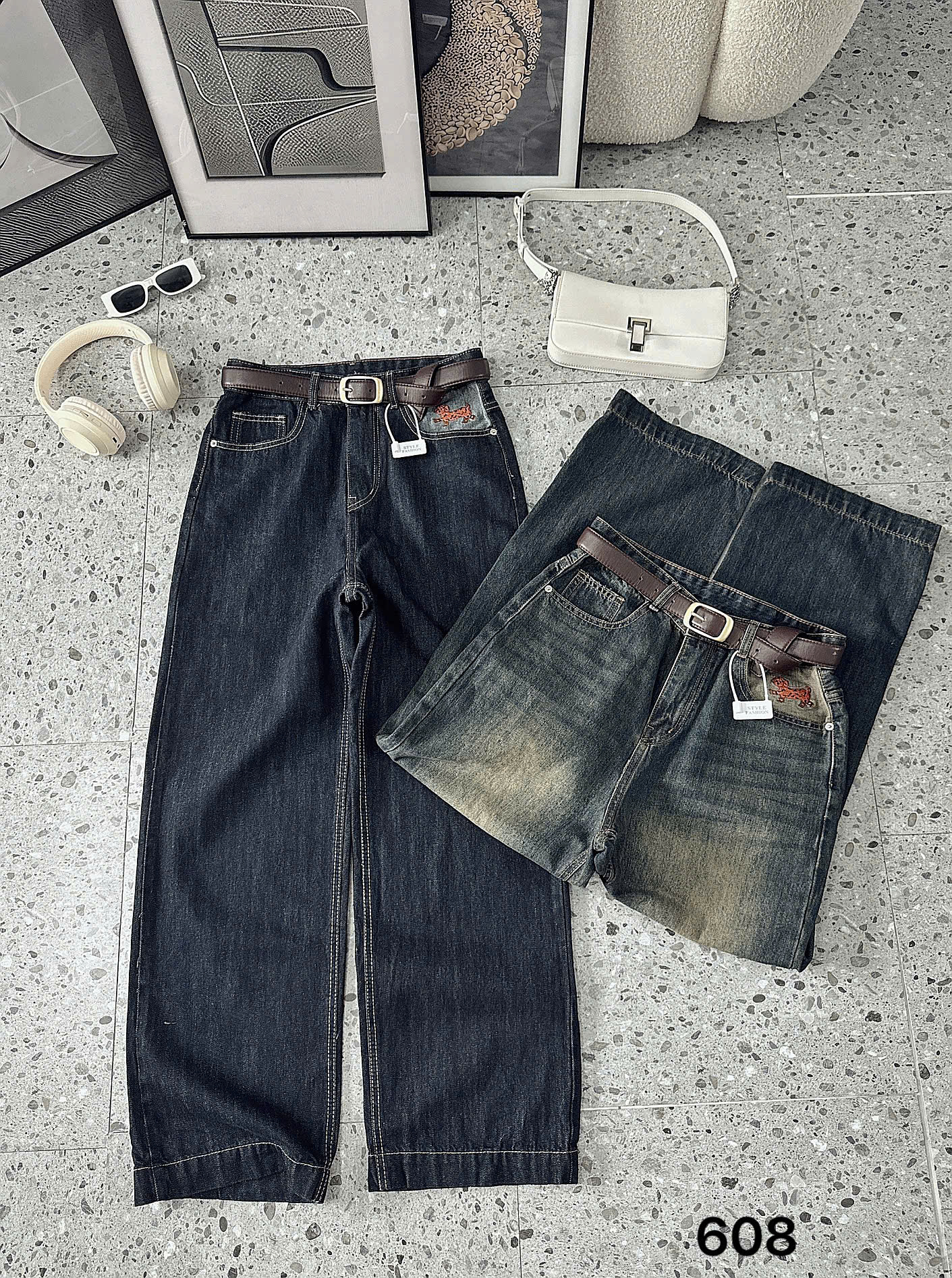 BIGSIZE NỮ-Quần suông thêu cún cam T- QJ608_thumbnail_6