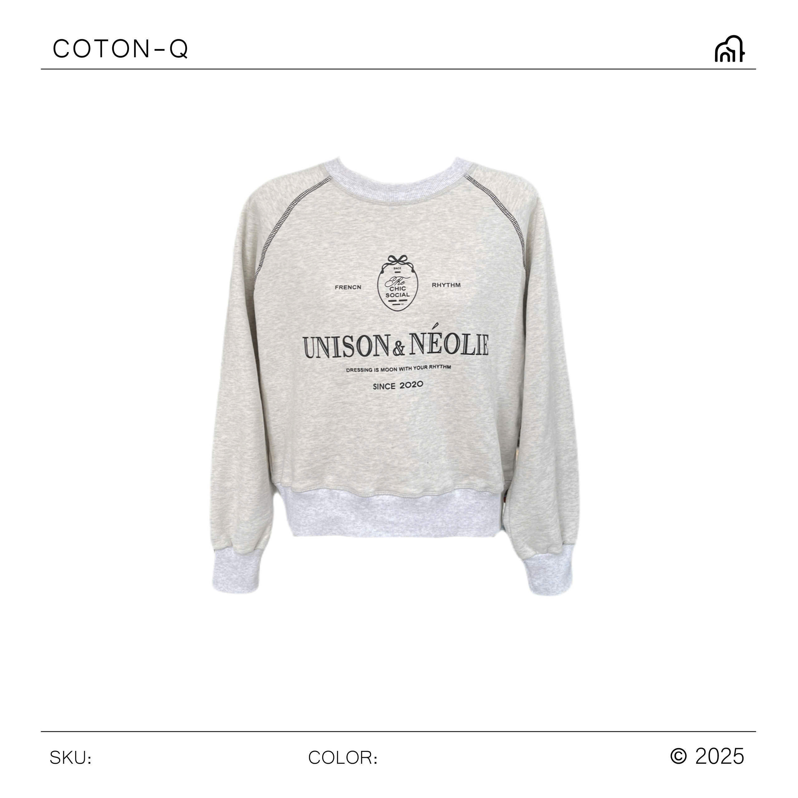 HA504 Áo sweater in chữ ( XÁM )