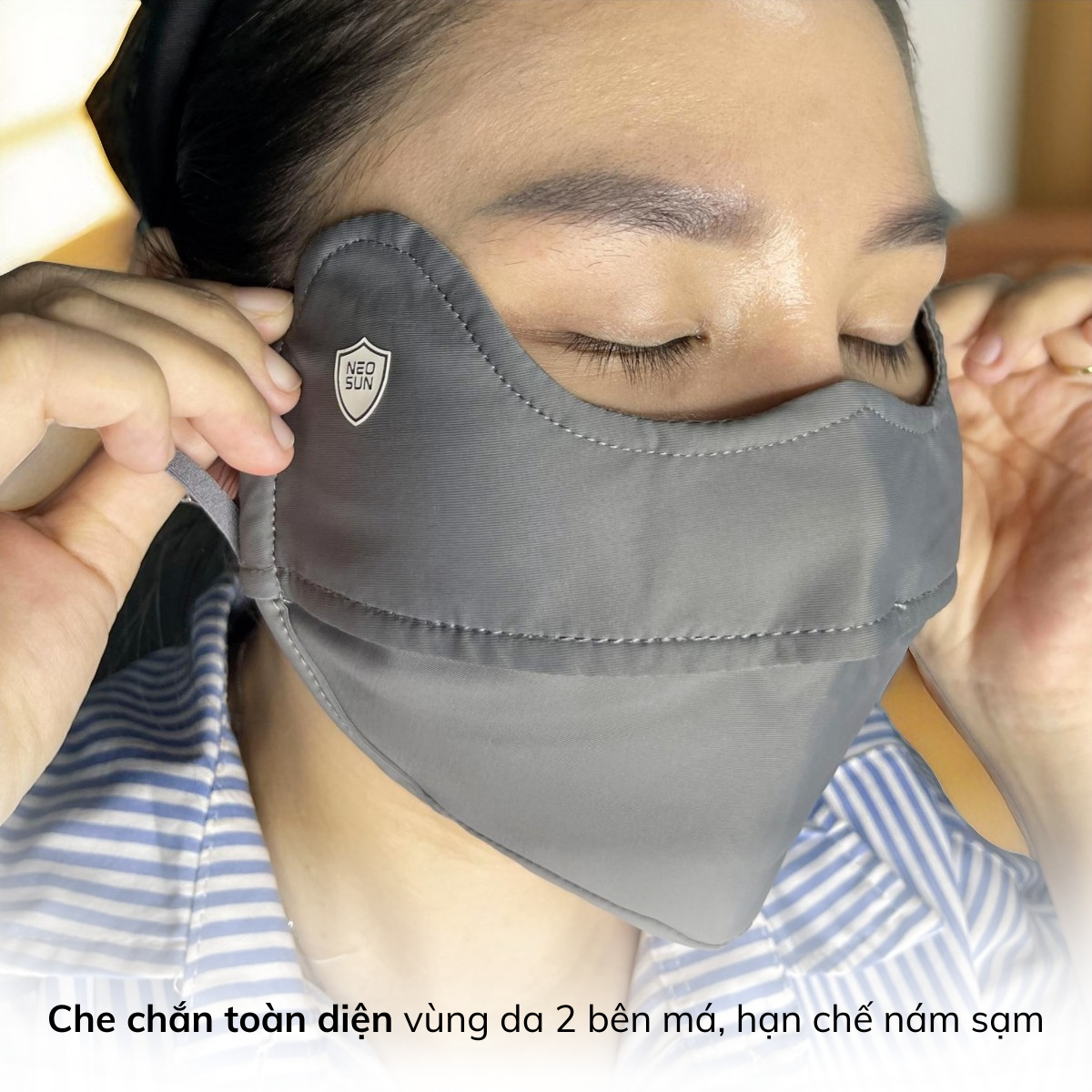 Khẩu trang chống tia UV Neo Sun màu xám mịn mát thoáng khí_thumbnail_3