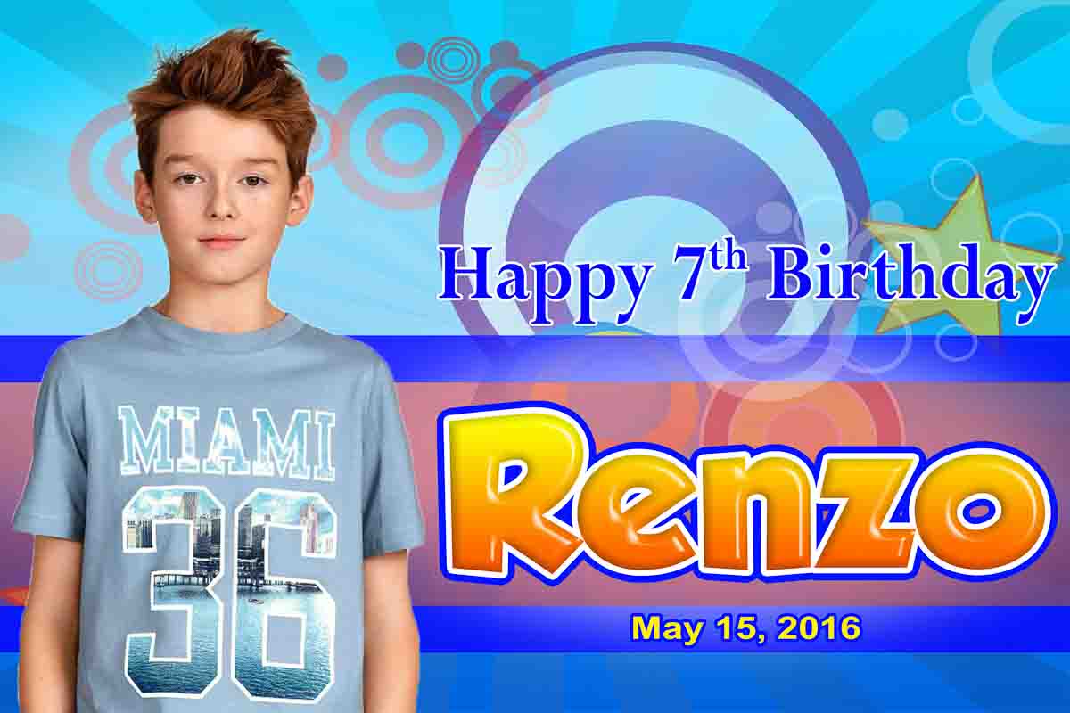 Blue Theme Birthday Tarp