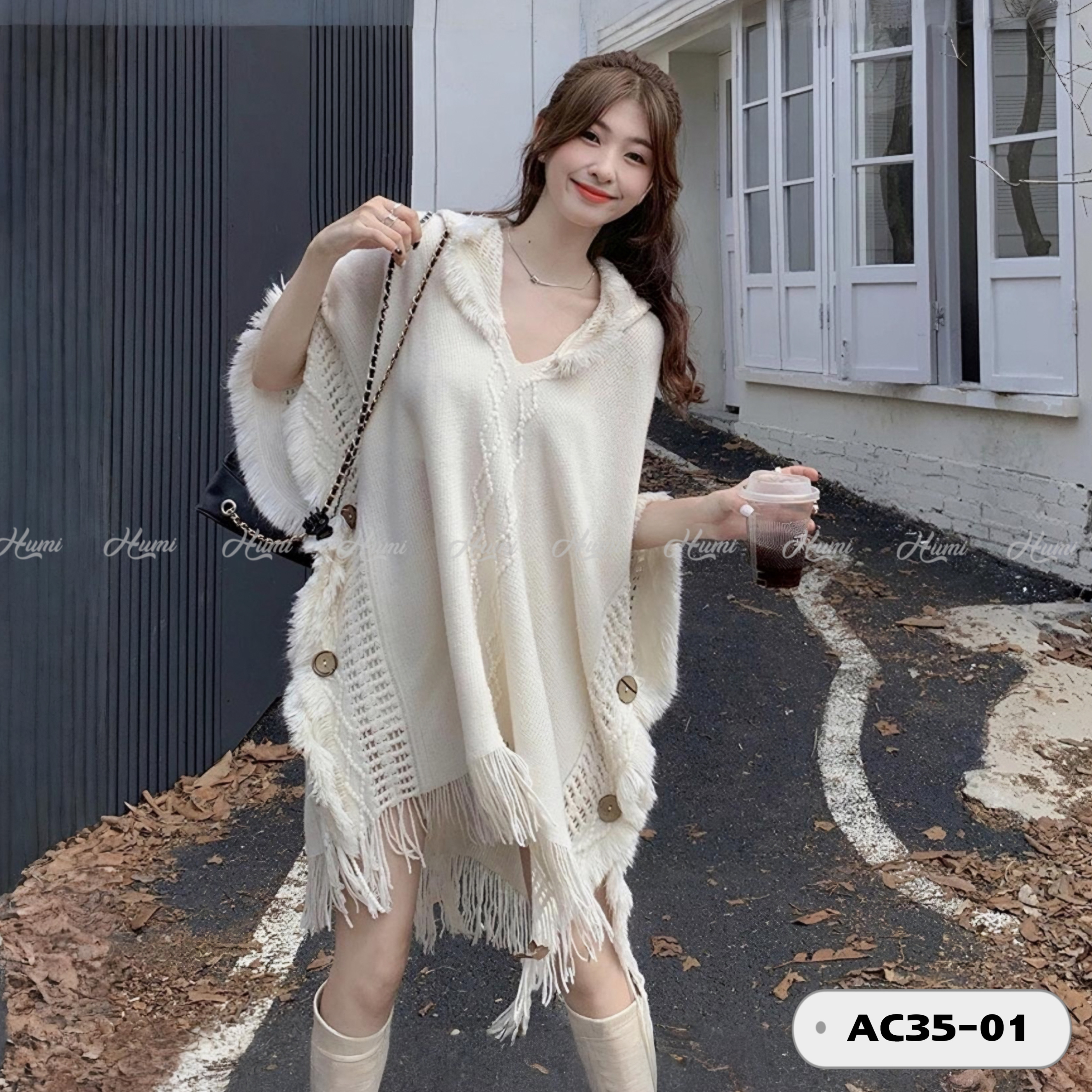 ÁO CHOÀNG LEN DỆT KIM (AC35-01 BE)