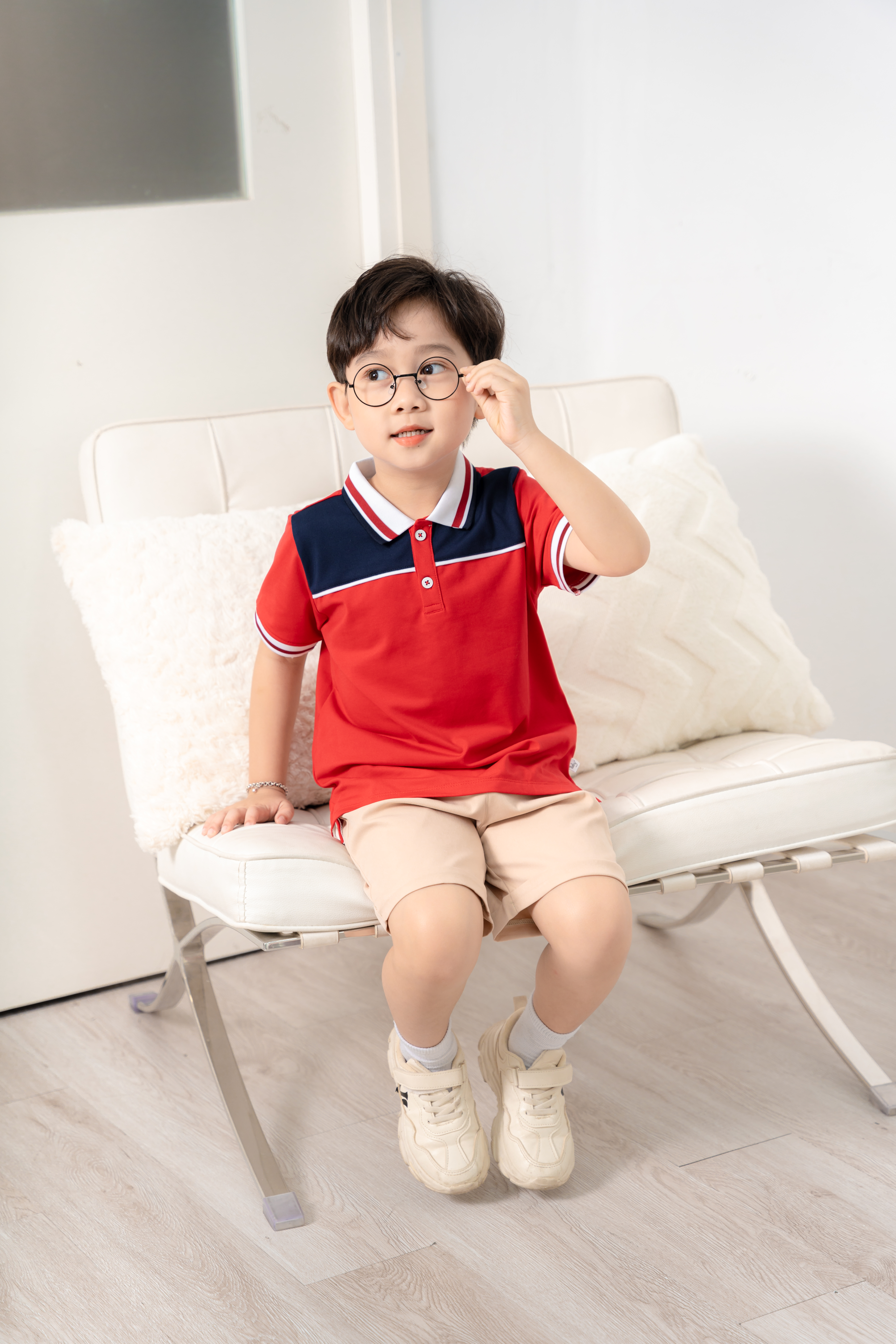 Áo polo can ngực kẹp lé phối vải_thumbnail_5