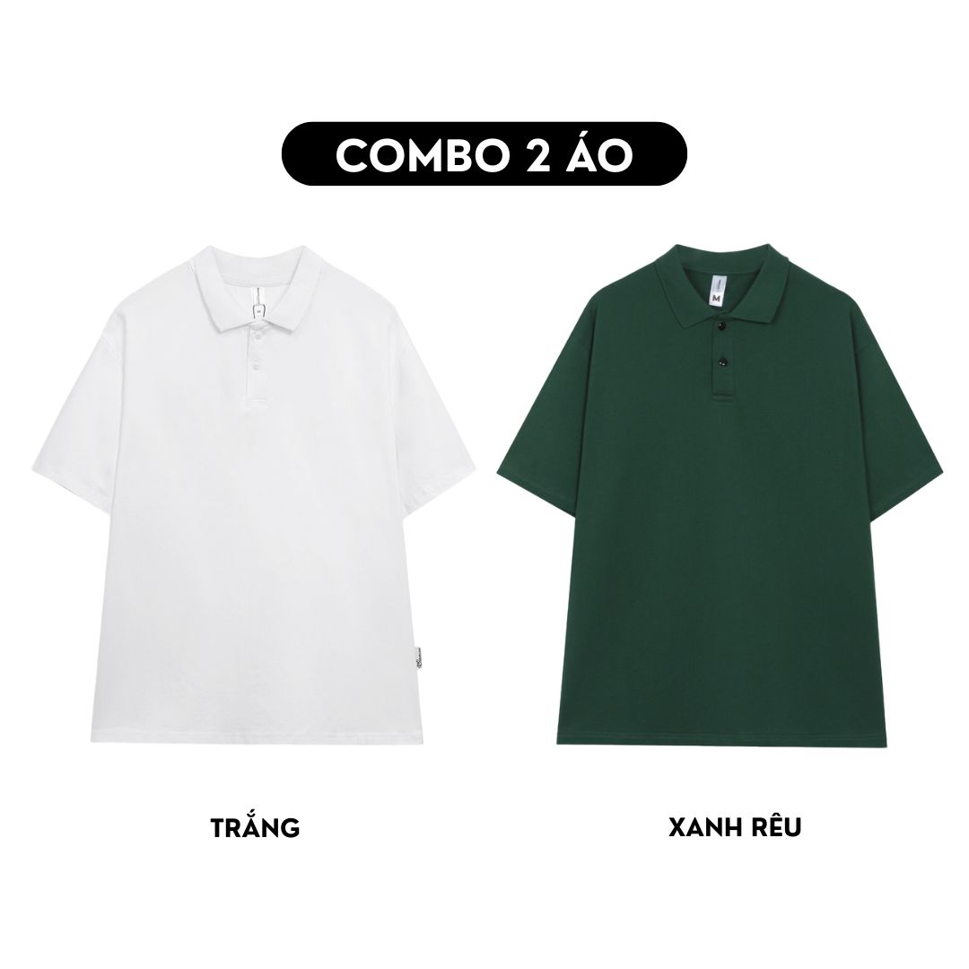 Áo polo trơn form rộng cotton PLT01 Miucho cổ trụ in basic_thumbnail_24