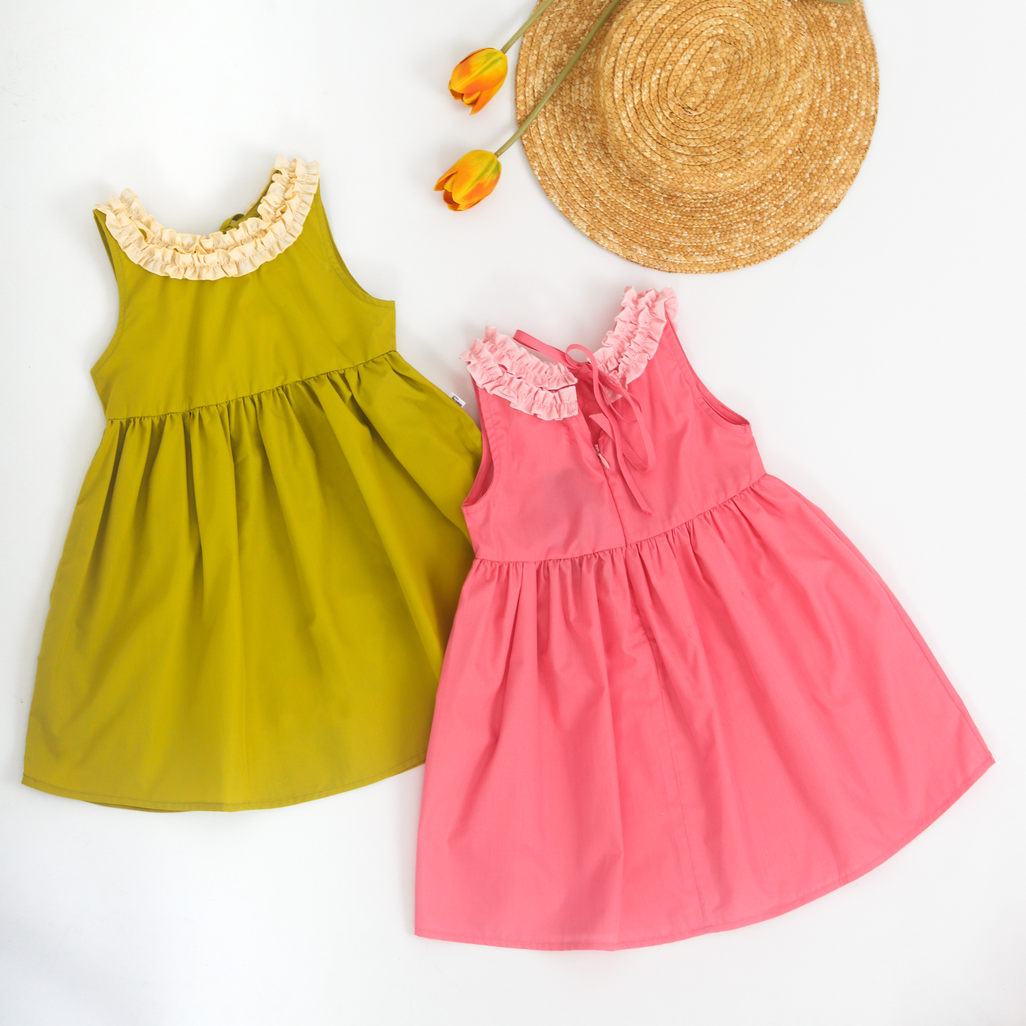 Váy cổ tròn phối bèo màu_thumbnail_0