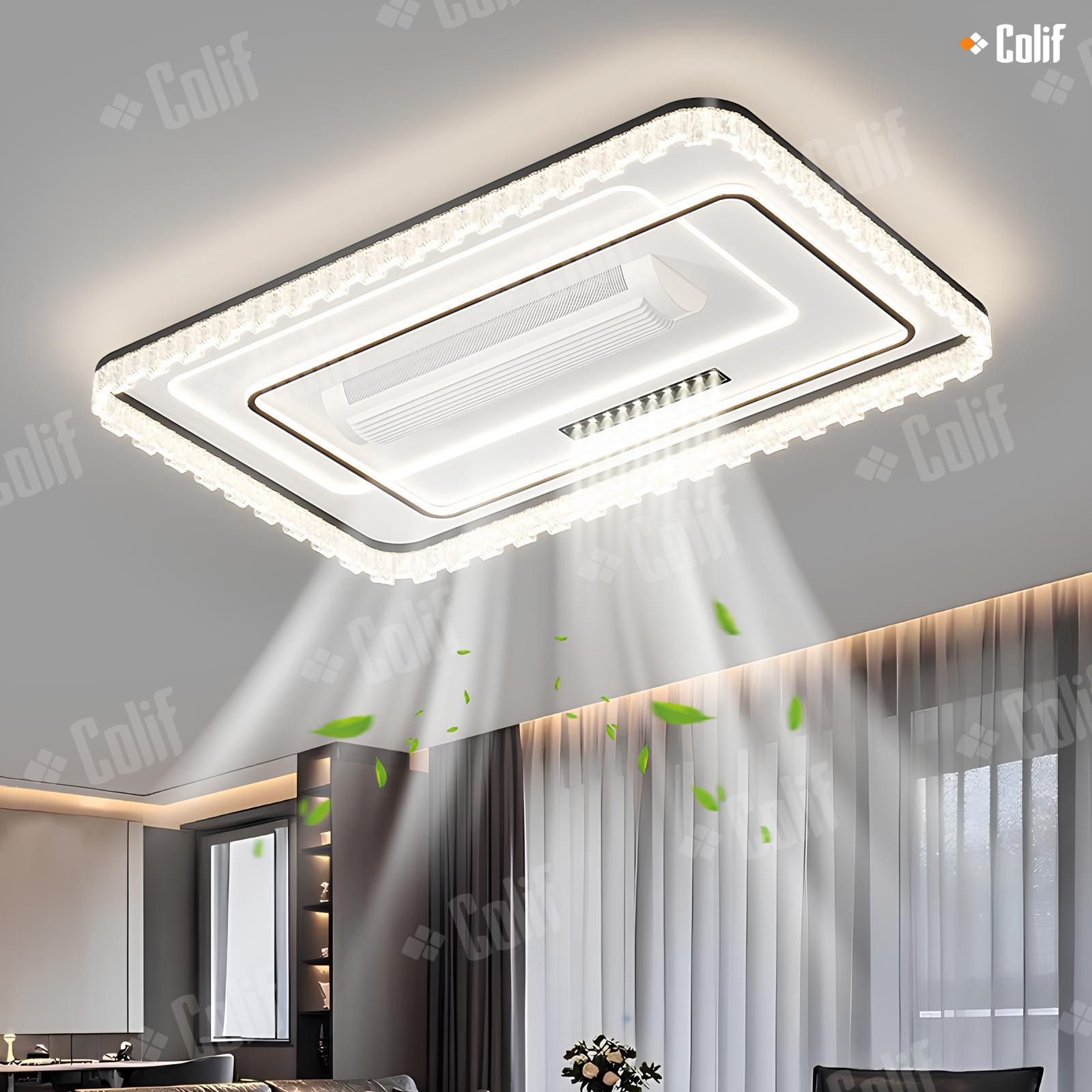 Đèn quạt trần không cánh pha lê Colif Rylai_thumbnail_1