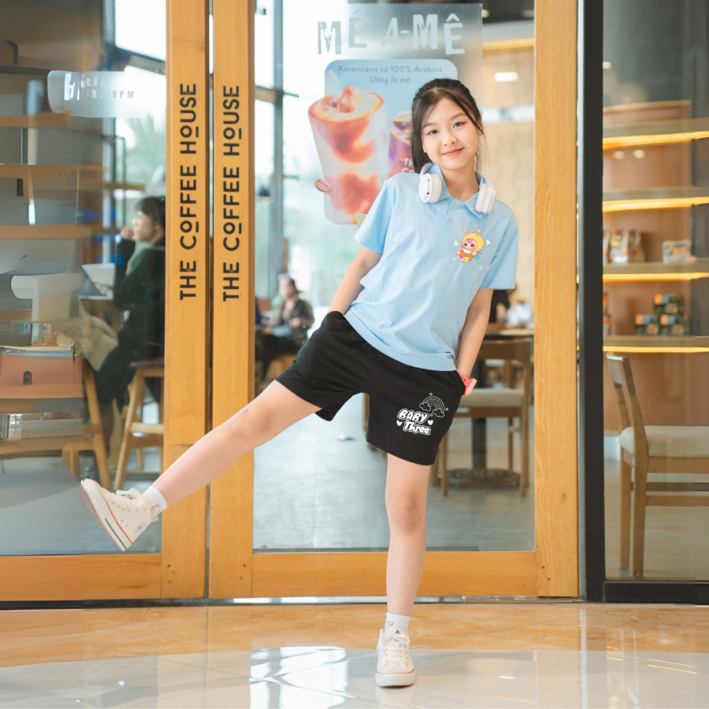 Bộ đồ Polo bé gái in hình ' Baby three' - Loza Kids BO278_thumbnail_3