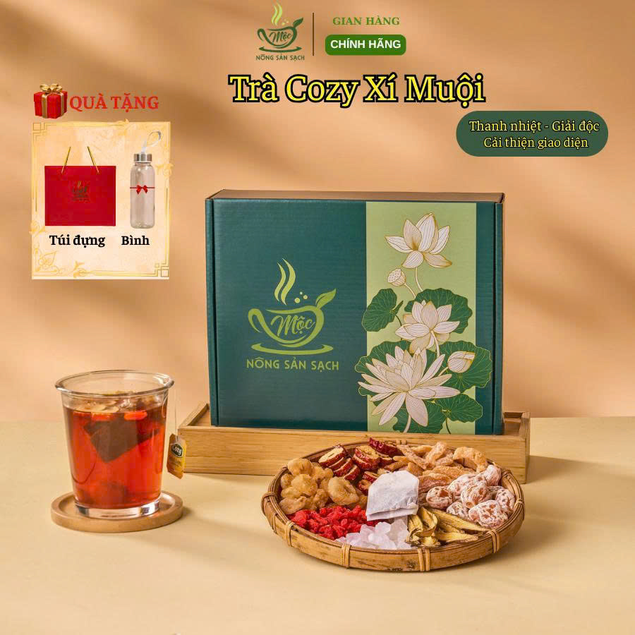 Trà cozy 30 gói + bình +túi