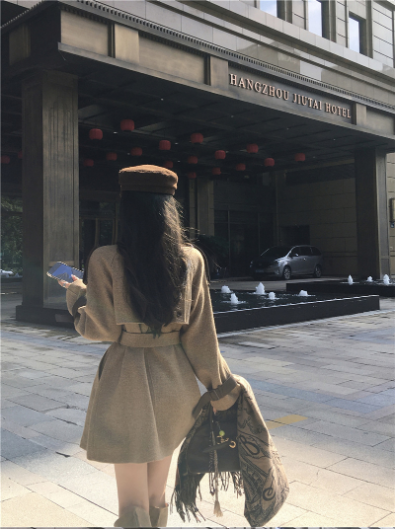 Áo Măng Tô Dạ Dáng Ngắn Thắt Eo Thanh Lịch_thumbnail_5