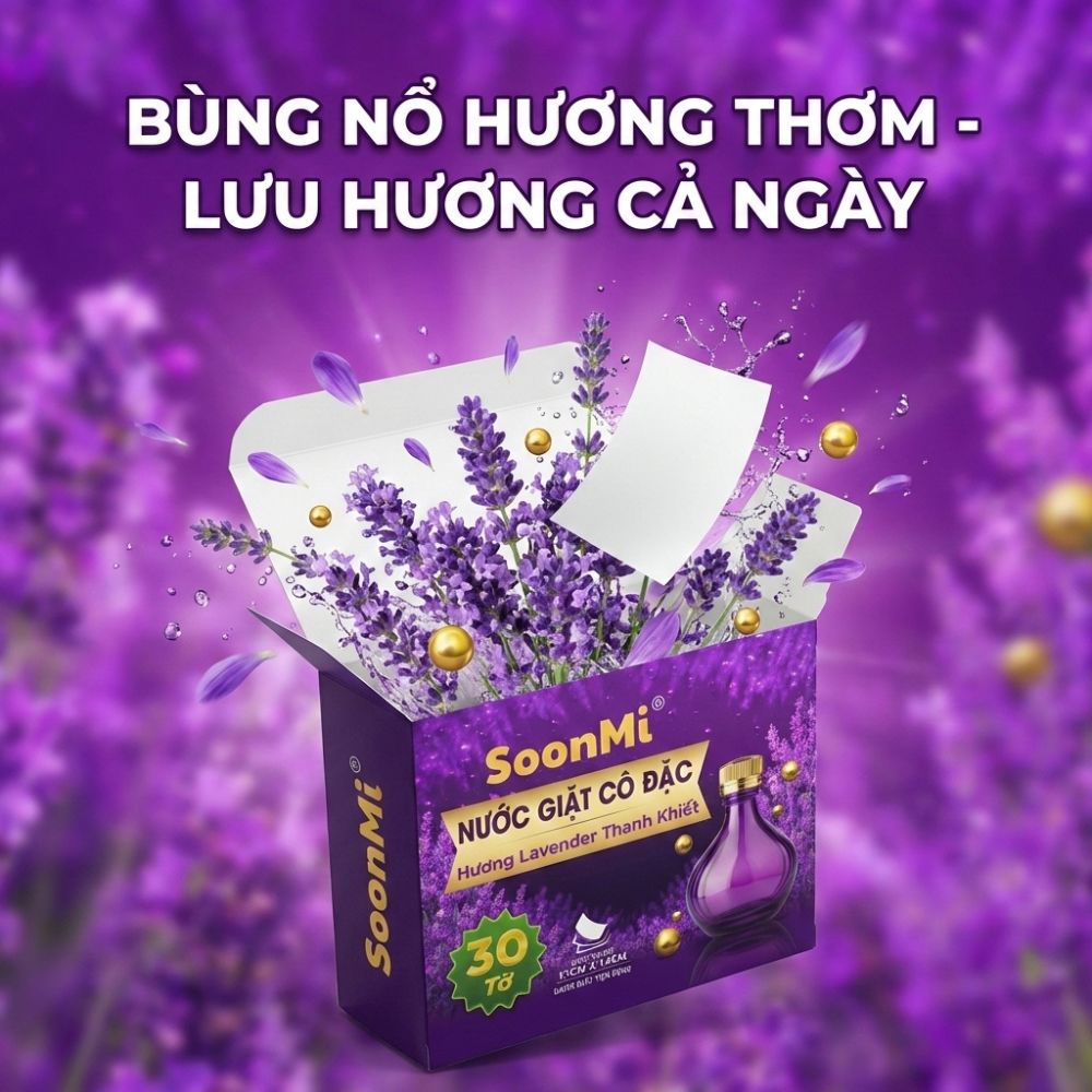 Nước Giặt Cô Đặc SoonMi Hương Lavender lưu hương lâu nhỏ gọn bỏ vali du lịch, khử mùi xe hơi, thơm tủ áo_thumbnail_2