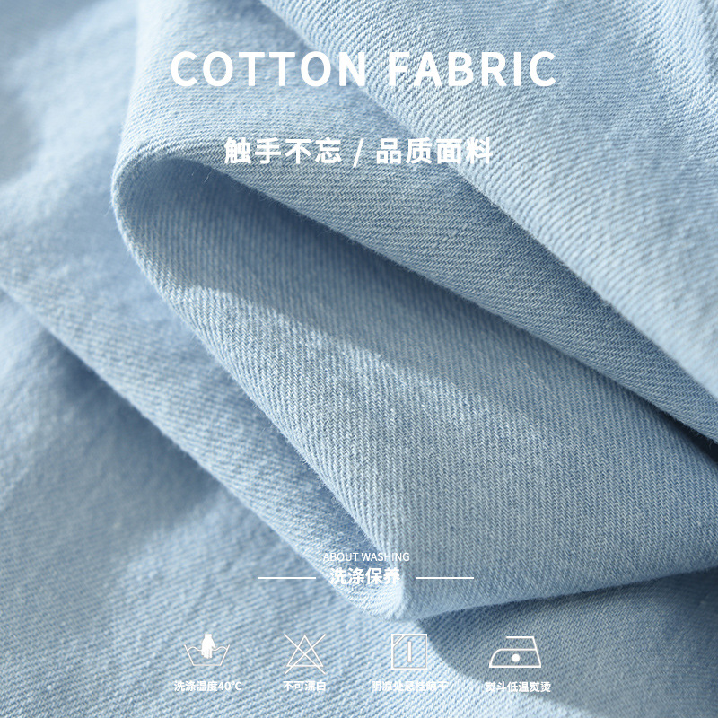 Áo sơ mi tay ngắn nam denim Nhật Bản – Retro, dây rút, túi tiện lợi, form rộng, thời trang đa năng_thumbnail_9