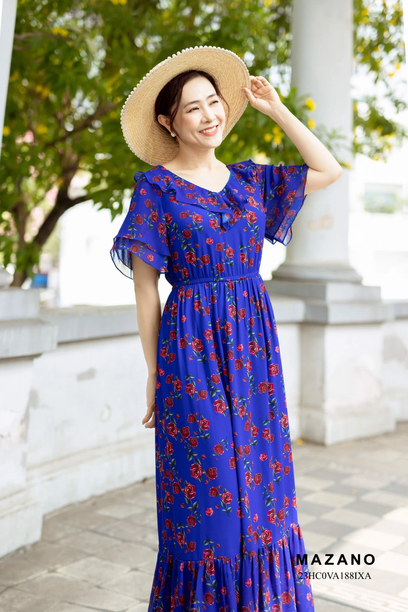 Đầm xanh chân rủ phối bèo nữ tính_thumbnail_3