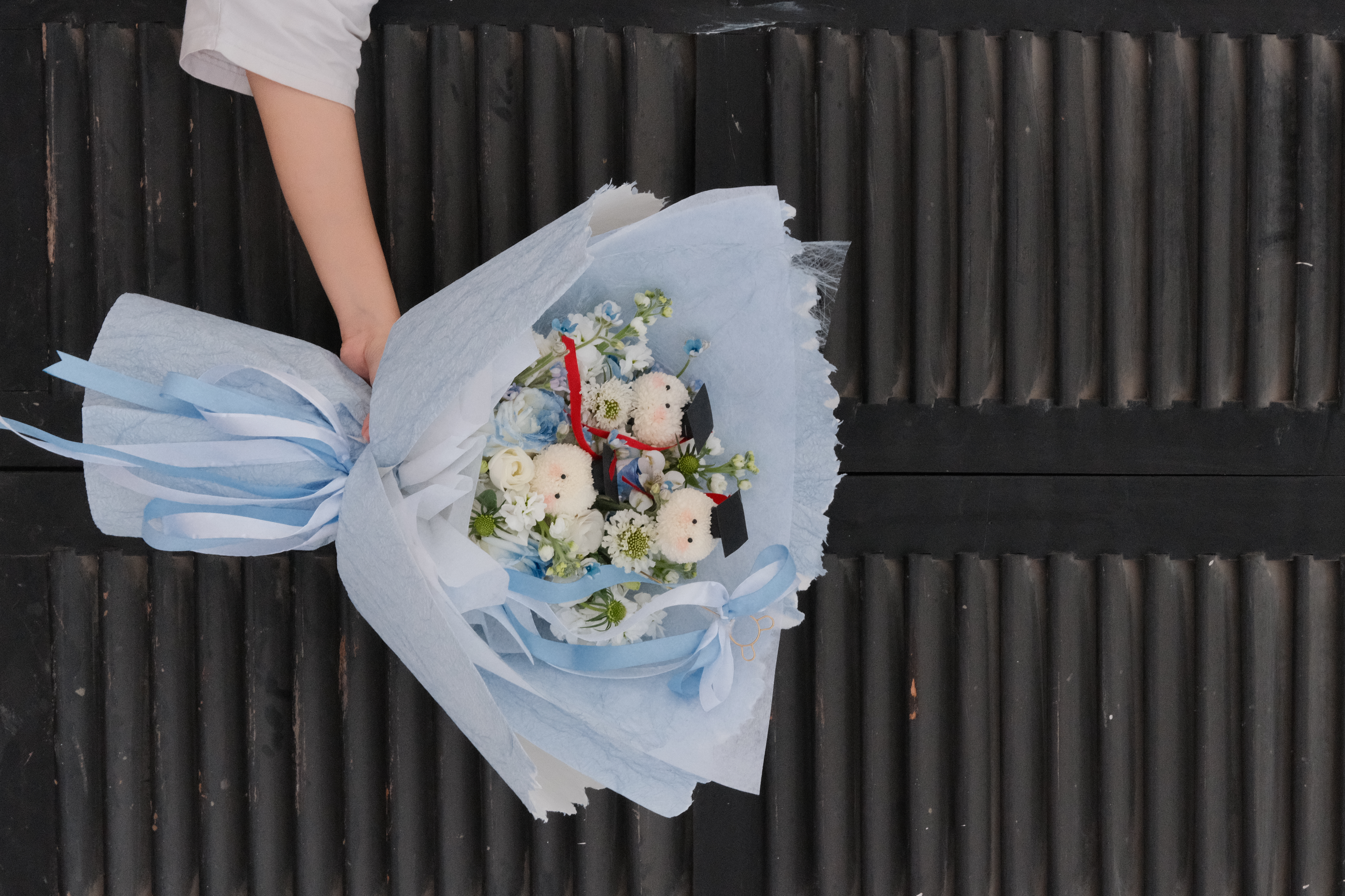 Bó hoa tốt nghiệp Cúc ping pong tone Xanh/ Hồng_thumbnail_2