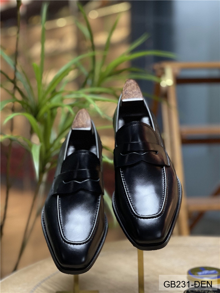 GB231 - Giày lười nam da thật phong cách Anh cổ điển màu đen_thumbnail_7
